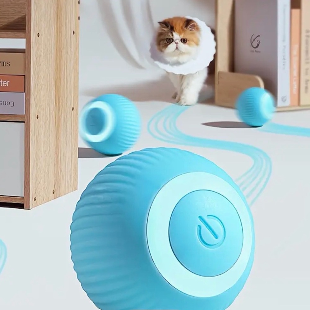 Cat Toy, Interactive Blue Pet Toy Ball, Intelligent Function, Rechargeable NWT